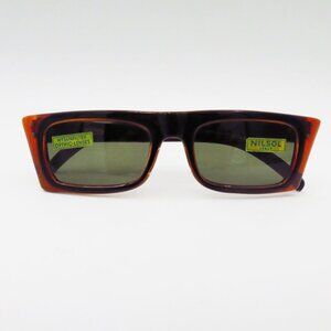 RARE 1950s NILSOL Vintage Authentic Italian Sunglasses Square Tortoise New